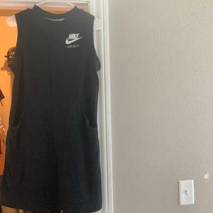 Womens heather grey Nike tennis dress with front pocket